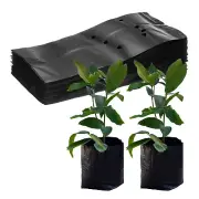 100-Pack Nursery Growing Bags, 9.4" x 10.6 " Thicken PE Nursery Bags [Black]