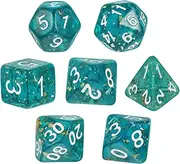 Vaguelly 7pcs Acrylic Game Dice Multi-Sided Polyhedral Dices for Board Games Parties and Bar Entertainment