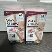 2 Pack Wax Strips Hair Removal for Women, Large Waxing Strips - 64ct Each x5/26