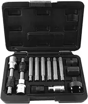BestsQ 13PC Alternator Freewheel Pulley Removal Socket Bit Set Garage Service Tool Kit