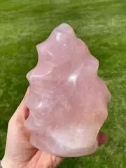 Rose Quartz Flame Polished Crystal Tower Natural Rose Quartz from Madagascar #12
