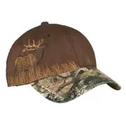 Embroidered Bugling Elk and Mossy Oak BreakUp Country Camo Bill & Chocolate Crow
