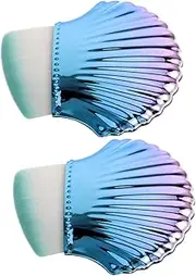 IWOWHERO 2Pcs Nail Cleaning Brush Ergonomic Shell Design for Makeup Foundation and Loose Powder Application for Nail Art and Dust Removal Convenient Cosmetic Supplies