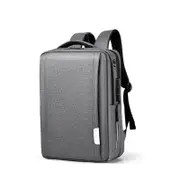 17.3 Inch Waterproof Backpack Laptop Bag Anti-theft Backpack School Bag with USB Charging Hole Password Lock-Grey