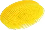 Vaguelly Bath Bassinet Hair Brush Scalp Scrubber Shower Brush Comb Newborn Brush Bath Sponge Newborn Hair Comb Silica Gel Yellow