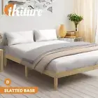 Oikiture Bed Frame Double Size Wooden Timber Mattress Base Platform Furniture
