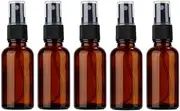 20ml Amber Glass Fine Mist Spray Bottles Small Empty Refillable Travel Cosmetic Liquid Containers for Makeup, Watering Flowers, Cleaning (5Pcs)