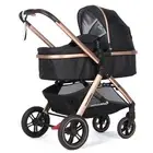Baby Pram Stroller Pacto City Black Bassinet 2in1 Aluminium Jogger Push Chair
