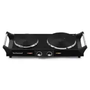 Portable 2-Burner 7.4 In. Black Electric Stove 1800-Watt Hot Plate with Anti-Sca