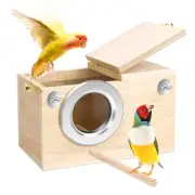 Parakeet Nesting Box with Transparent Observation Window, 8 Inch Wooden Bird ...