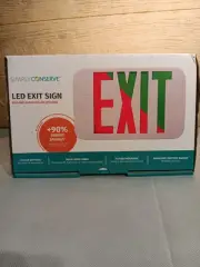 Simply Conserve LED Exit Sign Red or Green Option Ceiling or Wall Mount
