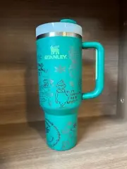 Grinch Inspired laser engraved stanley tumbler stainless steel 40oz with handle