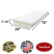 High Density Foam 24" x 72" Dacron/Batting BookWrap Couch Replacement Seat USA