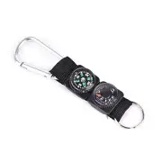 Compass Thermometer Outdoor Hiking Tactical Survival Carabiner Key Ring