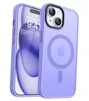 Magnetic Case for iPhone iPhone 15 (6.1 Inch, 2 Lens) A8-Matte & Light Purple