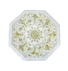 12" Marble Side Table Top Semi Precious Stones Inlay Work Handmade