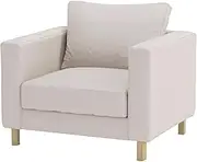 Sofa Renewal Durable Custom Made Karlstad Chair Cover Replacement for IKEA Karlstad Armchair (Polyester Flax Beige)