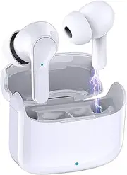 Wireless Headphones, Bluetooth Earbuds Wireless Earphones 5.0 IP7 Waterproof in Ear Headset for Sport, 8H Continuous Playtime, Deep Bass TWS Earbuds, Built-in HD Dual Mics for Call, White