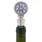 GlassOfVenice Murano Glass Millefiori Round Bottle Stopper - Pink