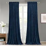 StangH Navy Blue Curtains - Thick Soft Velvet Light Blocking Curtains 96 inches for Living Room, Elegant Decor Window Treatment Set for Villa/Farmhouse, W52 x L96, 2 Panels