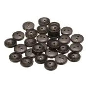 30pcs Wooden Sewing Button 15mm 2 Holes Round Craft Buttons, Deep Brown