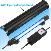 Submersible Aquarium Germicidal Lamp Fish Tank Timer UV Light Sterilizer W/ Hood