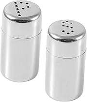 CRILSTYLEO 2pcs Mini Stainless Steel Condiment Portable Spice and Pepper Bottles for Home Kitchen and BBQ Cooking Versatile Seasoning Tools for Easy Sprinkling and Travel