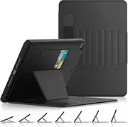 SEYMAC stock Case for iPad 9th/8th/7th Generation 10.2'', Magnetic Auto Sleep&Wake Shockproof Case with Multi-Angles Stand, Pen Holder, Card Slot for iPad 10.2 Inch 2021/2020/2019 (Black)