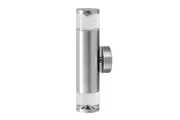 PHARE Pillar Light Up/Down GU10 Titanium IP65 Round Back Plate Anti-Glare 2 Glass