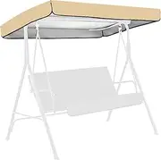 Swing Canopy Replacement, 75x47 Waterproof Swing Cover Replacement, Sunproof Outdoor Swing Cover for Garden Swing Chair Patio Hammock Beige, Swing Cover Replacement