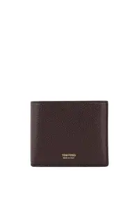 在飛比找ZALORA購物網優惠-Leather wallet with logo print