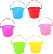 6Pcs Beach Sand Buckets for Portable Sand with Handles for Summer Fun Seaside Lightweight for Play and Storage