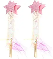 Toyvian 6pcs Photo Prop Fairy Wand for Party Wedding Halloween Princess Wand Photo Booth Props