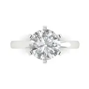 White Gold Solitaire Promise Ring, 3 ct Round Cut Simulated Diamond
