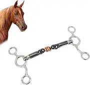 NDNCZDHC Horse Bit Snaffle Stainless Steel Brass 145mm Mouthpiece Horse Training Equipment