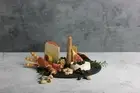 Round Slate 1 Tier Serving Board With Acacia Handle kitchen Plate Cheese Board