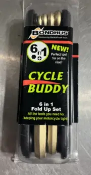 Bondhus 12594 Cycle Buddy, GorillaGrip 6 in 1 Fold Up Set Metric Hex 3-8mm
