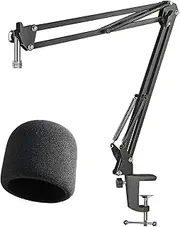 Microphone Stand Compatible with Blue Yeti Boom Arm Stand and Mic Windscreen Pop Filter for Blue Yeti Pro by YOUSHARES