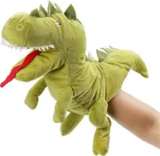 Lertenys Plush Dinosaur Hand Puppet with Open Movable Mouth, Interactive Toy for Imagining Play, Role Play, Storytelling Teaching Puppet Theater, 13"