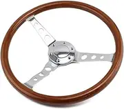 Car 380mm15 Inch Solid Wood Mahogany Electroplating Support Classic Car Hip Hop Retro General Steering Wheel