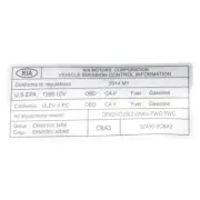 OEM NEW 13-14 Kia Sorento 3.3L Two Wheel Drive Label Emission Control 324503CBA3 (for: Kia)