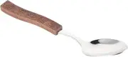 TOPPERFUN Stainless Steel Tablespoon Spoons Retro Wooden Handle Spoon Serving Utensil Stainless Steel Scoop Kitchen Scoop Kitchen Supplies Wood Handle Utensils Light Brown Wooden
