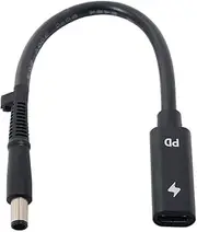 Cablecc Type C USB-C Female Input to DC Power PD Charge Cable fit for Laptop 18-20V…