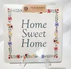 Set of 4 Benson Mills Cork Placemats 13.75" Square Floral HOME SWEET HOME