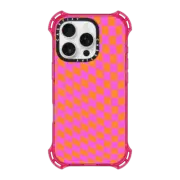 iPhone 16 Pro Bounce Case MagSafe Compatible Pink and Orange Checkered