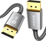 Silkland [VESA Certified] DisplayPort Cable 2M, DP Cable [4K@60Hz, 2K@165Hz 144Hz, 1080P@240Hz], Braided Video Display Port Cord 1440P High Speed Compatible for FreeSync G-Sync Gaming Monitor