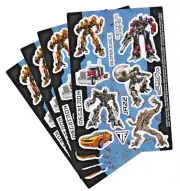4 Sheets TRANSFORMERS Stickers! Optimus Prime Bumblebee Megatron JAZZ
