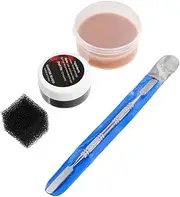 Special Effects Makeup Wax Set 4pcs Halloween Makeup Tool Kit Fake Blood Gel Sponge for Boys and Girls Girls