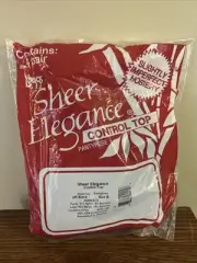VINTAGE LEGGS SHEER ELEGANCE CONTROL TOP 4 PAIR OFF BLACK SIZE B PANTYHOSE