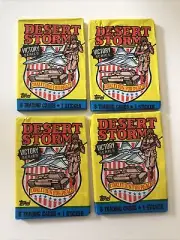 4 UNOPENED Packages 1991 Topps Desert Storm Coalition for Peace Trading Cards